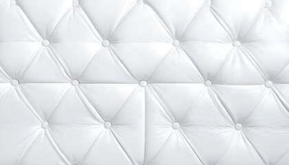Obraz premium Seamless white quilted leather texture with button tufting, upholstery material, luxury interior design element