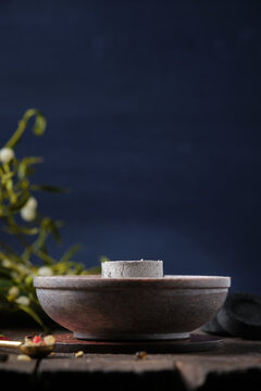 Close-up of an incense burner with glowing charcoal  - preparation for an incense ritual on Yule