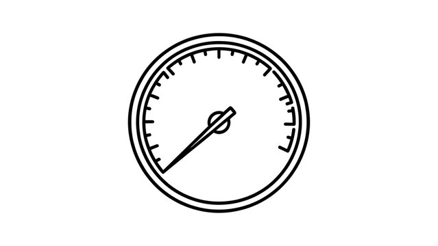 Analog gauge meter icon on white background.