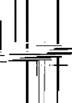 Abstract Minimalist Black and White Geometric Composition with Vertical and Horizontal Lines on White Background