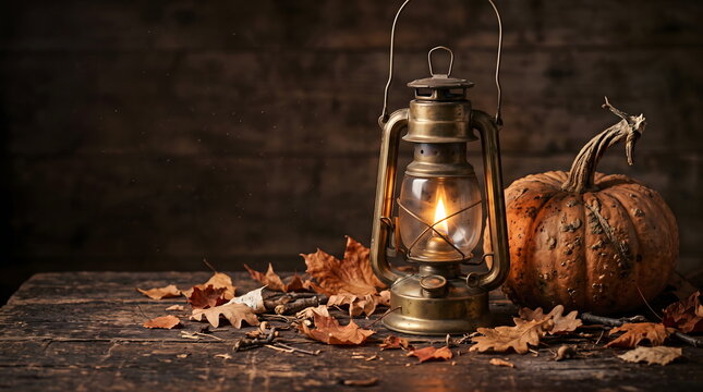 still life with lantern