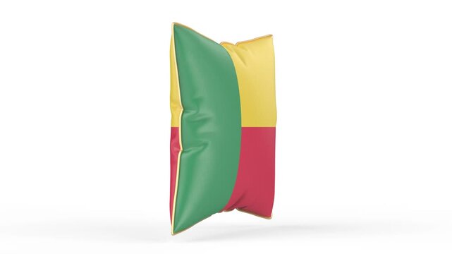 Pillow with the flag of Benin on white background