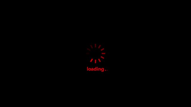 Red Loading wheel animation . Animated circle loading gif video icon. Loading circle animation. 4k video