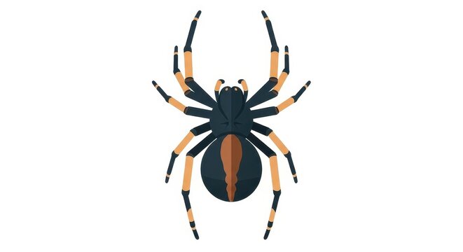 Stylized Tarantula Spider Illustration Isolated on White Background for Halloween and Nature Design Projects