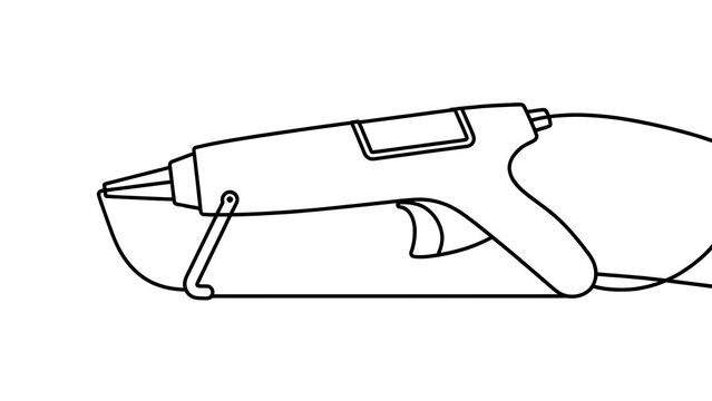 Hot glue gun isolated on white background.