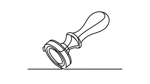 Rubber stamp with handle on white background.