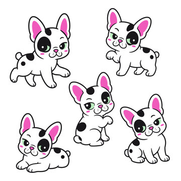 Playful French Bulldog Mascot Vector Set for Pet Branding