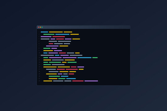 Flat Modern Software Web Development and Coding Vector Illustration IDE Code Screen Concept