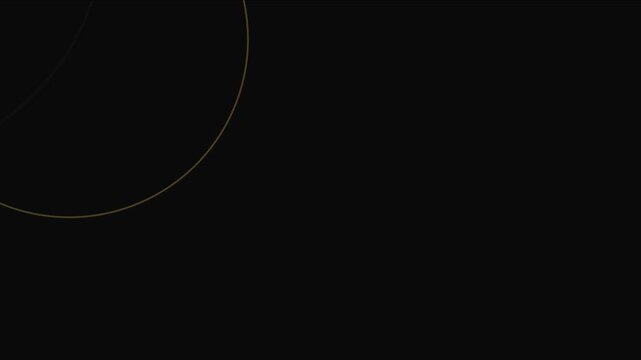 Minimalist gold circle motion animation 4k background, with thin lines, on black