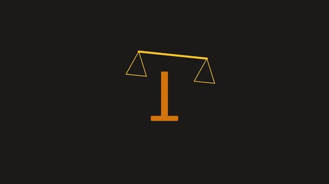 Animated scales of justice legal balance and fairness concept motion animation 4k