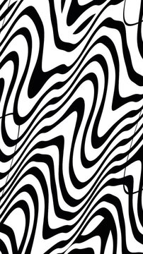 Abstract Black White Optical Illusion Wavy Lines