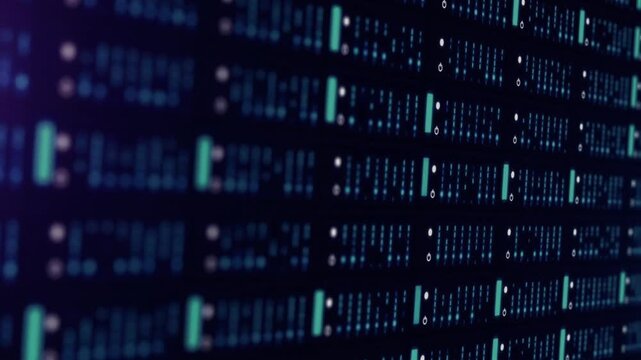 Large Array of Glowing Blue Server Racks in Modern Data Center