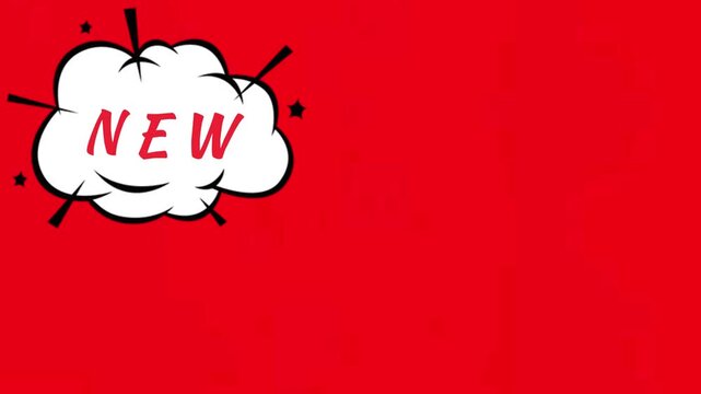 Text NEW, dynamic beautiful footage. Sticker animation for trade, advertising.