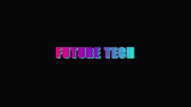 Future tech neon typography motion title sequence animation 4k