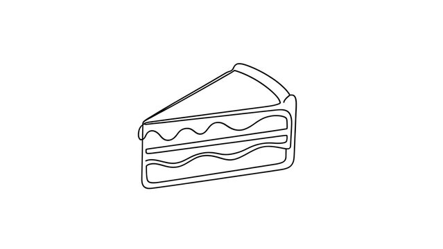 Slice of layer cake illustration on white background.