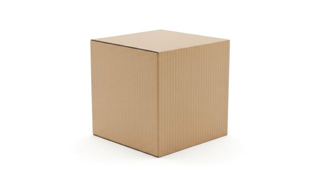 Brown Cardboard Box Isolated on White Background