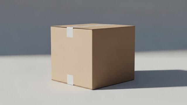 Plain cardboard box sealed for delivery or shipping.