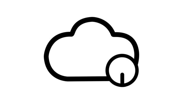 Cloud Download Icon Animation on Transparent Background