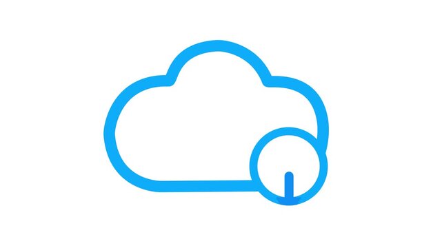 Cloud Download Icon Animation on Transparent Background