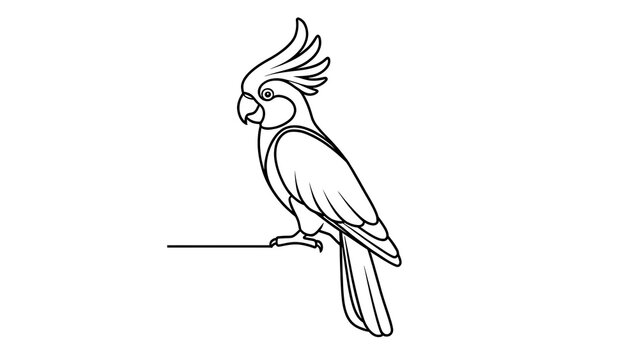 Cockatoo illustration on white background.