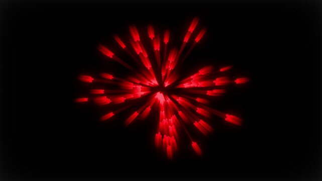 Color changing rectangle particles explosion burst loop animation on solid black background
