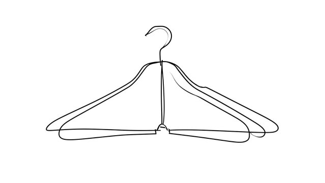 Three wire hangers on white background.