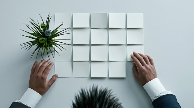 Hand review annual report document white paper grid planning office business teamwork plant data governance analysis finance strategy table paper