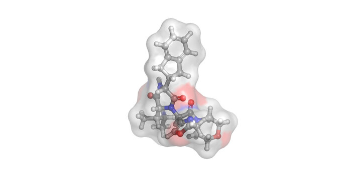 Retosiban, selective oxytocin receptor antagonist for preterm labor prevention, 3D molecule 4K