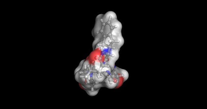 Retosiban, selective oxytocin receptor antagonist for preterm labor prevention, 3D molecule spinning, 4K