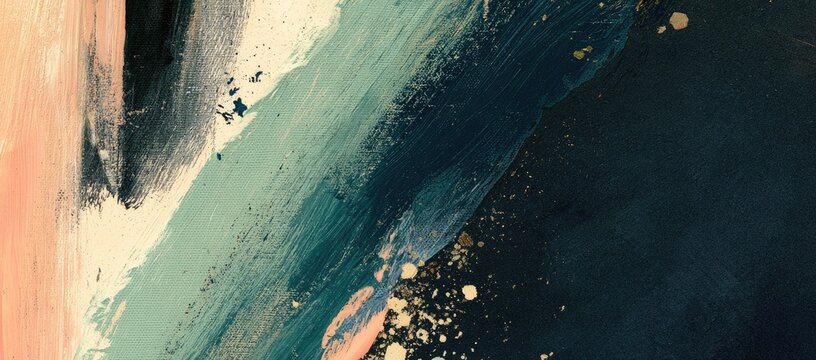 Abstract textured brush strokes with dark blue and peach tones.