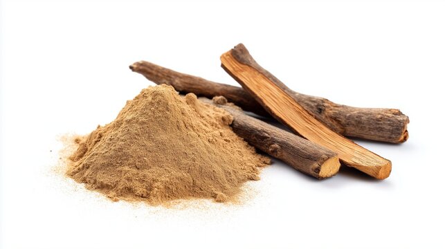 Limonia Acidissima bark powder isolated on white background