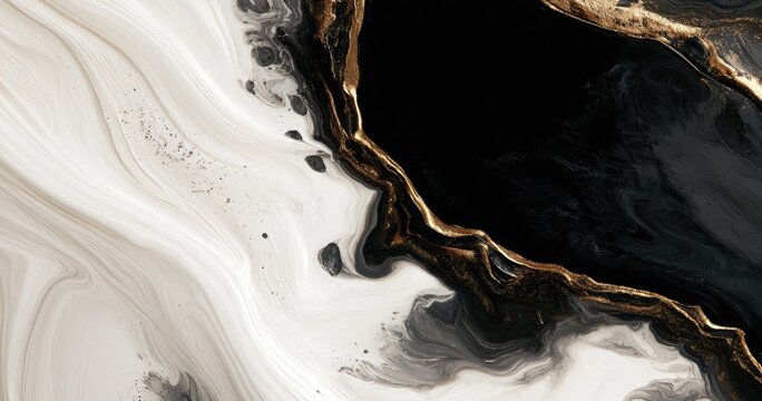 Elegant Black and Gold Marble Texture Abstract Background.