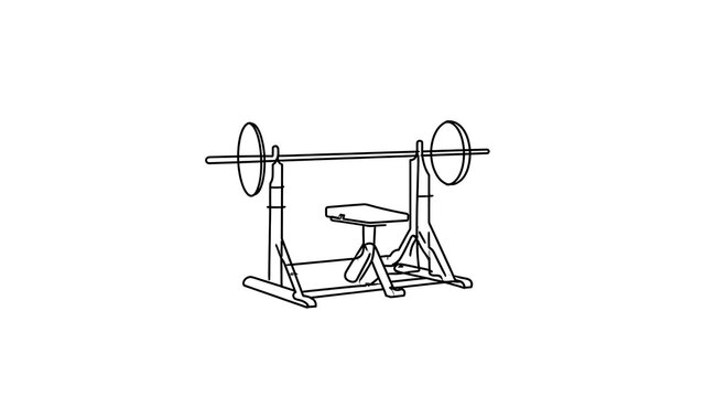 Barbell weightlifting equipment white background.