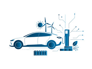 Fototapeta premium Electric Vehicle Ecosystem