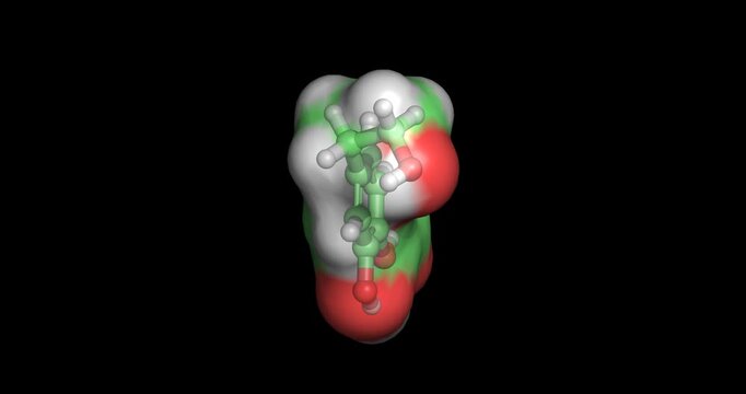 Hydroxytyrosol, natural antioxidant compound, protective phenolic phytochemical from olive oil for cardiovascular health and cellular anti-aging defense, 3D molecule spinning, 4K