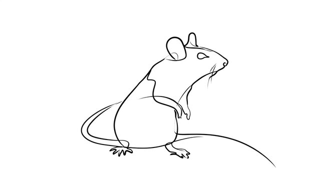 Simple line drawing of a mouse on white background.