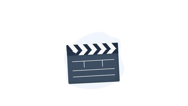 Animated Film Clapperboard Icon Closing 