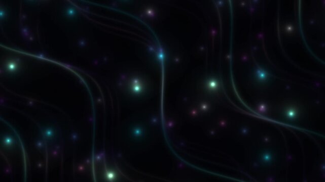 Glowing particle wave line animation background featuring undulating light threads for digital technology presentation, futuristic display, and creative tech backdrop.