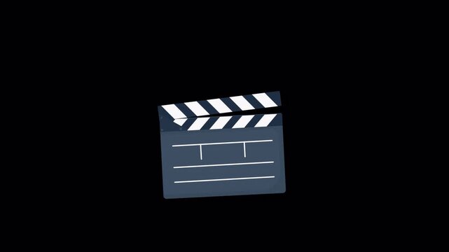 Animated Film Clapperboard Icon Closing - Transparent