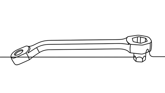 Adjustable wrench isolated on white background.