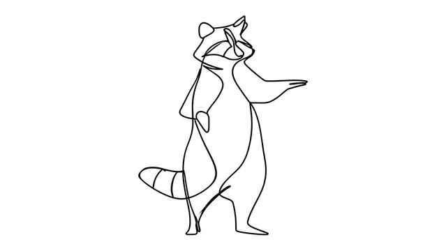 Cute raccoon illustration on white background.
