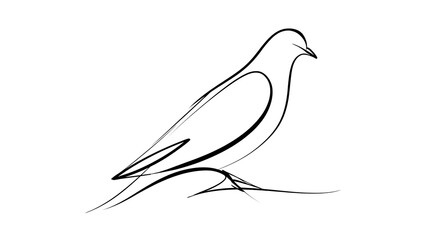 Naklejka premium Minimalist bird drawing on white background.