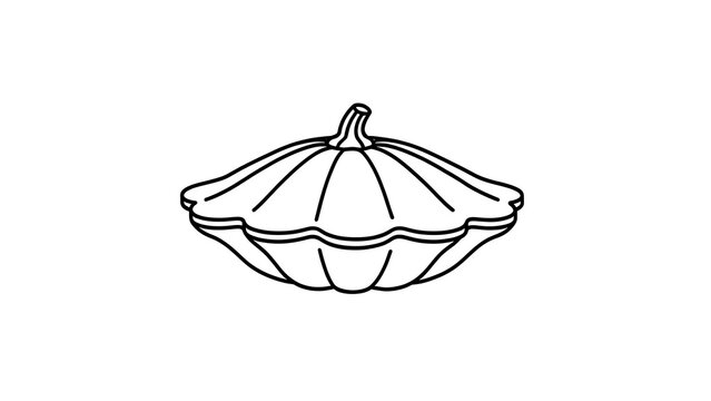 Pumpkin pie illustration on white background.