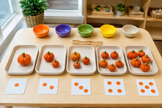 Pumpkin Counting and Sorting Activity for Preschool Learning