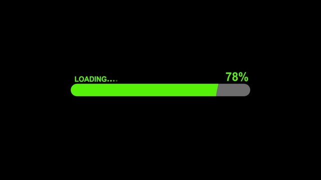 Modern Status Loading Bar Motion Graphic with Green and Cyan Progress Meter