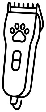 Pet Clippers Silhouette Vector Illustration Black and White Design.