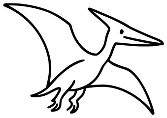 Pterodactyl Silhouette Vector Illustration Black and White Design. © nancy