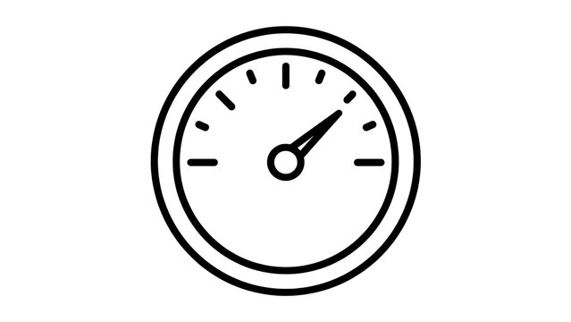 Analog speedometer gauge icon on white background.