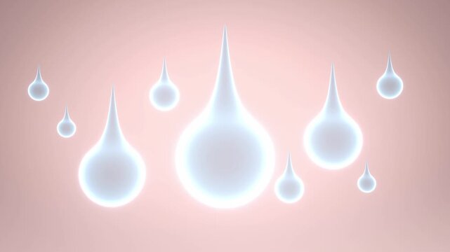 Serum Droplets Fall and Smooth Damaged Skin Cells - 3d 4k Animation (3840 X 2160 px)