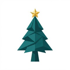 Obraz premium Stylized Christmas tree with golden star
